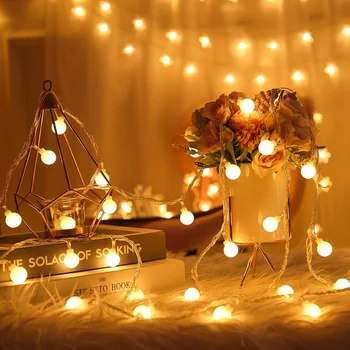 LED dize ışıkları AB / ABD Plug Noel düğün Garland peri masalı dize ışıkları açık hava bahçe dekorasyonu ışık topları