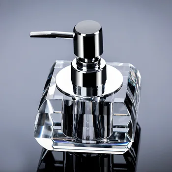 Şeffaf Kristal Cam El Dezenfektanı sabun şişesi Yaratıcı Basın Otel Sıvı Sabunluk Sabun Losyon Şişesi Banyo için