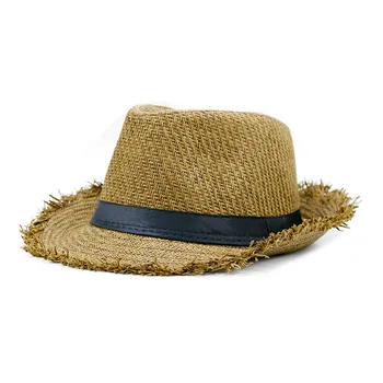 Plaj şapkası Erkekler Yaz Panama Kap Rahat Fötr Fedora Şapka Erkek Hasır Şapka UV Koruma Geniş Ağızlı Fötr Şapka