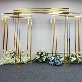 3 adet set Yüksek Kalite Zarif Altın HADES Paneli Seti Düğün Sahne Süslemeleri Düğün Paneli Zemin Geçit çiçek standları