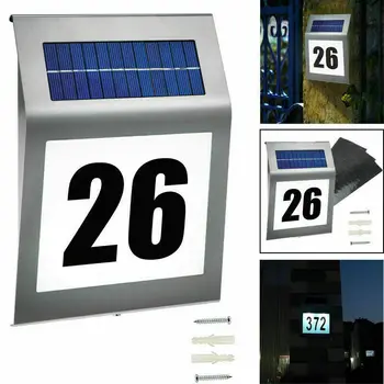 Güneş ev numarası plak ışık 200LM hareket sensörlü led ışıkları Adres numarası ev bahçe kapısı Güneş lambası aydınlatma