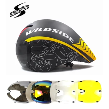 Yarış tt bisiklet kask lens gözlük Triatlon tri aero kask yol bisikleti zaman deneme bisiklet kask Kasko Ciclismo Aksesuarları 2019
