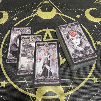 Siyah Karanlık Tarot İspanyolca Almanca Portekizce Kartları Kehanet Fransız Oracle Güverte Mesajları Klasik Wiccan Malzemeleri
