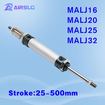 MALJ serisi MALJ16 MALJ20 MALJ25 MALJ32 mini silindir ayarlanabilir-25-50-75-100-125-150 -500mm inme çift etkili pnömatik tip