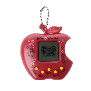 Anahtarlık ile LCD Sanal Dijital Pet Elektronik Oyun Makinesi Oyuncak Elma Şekli 