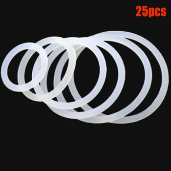25 adet VMQ Beyaz Silikon O Ring Conta ID M3 ~ 15mm Kauçuk Yalıtım Yuvarlak O Şekli Conta o-ring silikon yüzükler