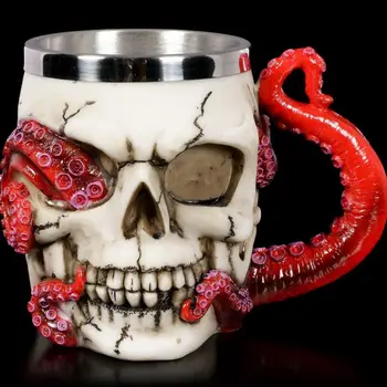 Paslanmaz Çelik bira kupası Kadeh Kafatası Şekli Su Bardağı Cadılar Bayramı Hediye Komik şarap bardağı Kişilik Kupa