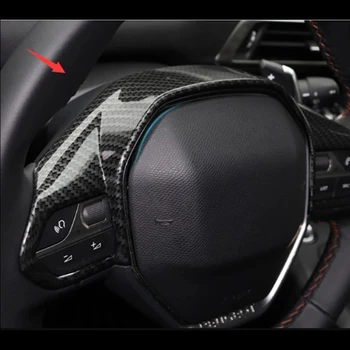 Peugeot 508 için Allure SW GT 2019 ABS Karbon fiber Araba direksiyon Dekorasyon Kapak trim araba Aksesuarları styling 1 adet