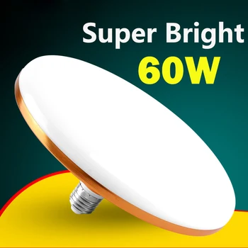 Süper parlak E27 Led ampul 220V LED ışıkları ampuller 15/20/30/40/50/60W UFO lamba ampul Bombilla Led ev odası aydınlatma için