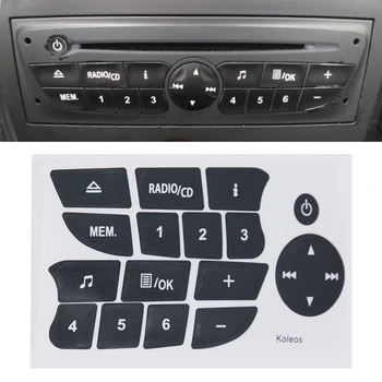 Araba Ses Düğmesi Tamir Çıkartmalar İç Dashboard CD Radyo Düğmeleri Yenilemek Çıkartmaları Sticker Renault Clio Megane 2009-2011 için