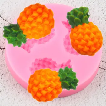 3D Meyve Ananas silikon kalıp Çikolata Kalıpları Bebek Doğum Günü Kek Topper Fondan Kek Dekorasyon Araçları Şeker Kil Kalıpları