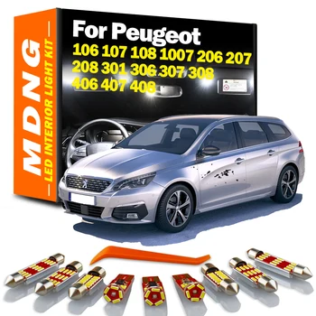 Peugeot için MDNG Canbus LED iç Harita kubbe ışık kiti 106 107 108 1007 206 207 208 301 306 307 308 406 407 408 Araba Led Ampuller