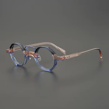 Renkli asetat gözlük çerçeve erkekler Japonya tasarımcı marka el yapımı optik gözlük Miyopi okuma kadınlar reçete gözlük