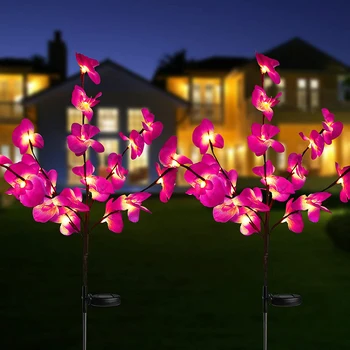 Phalaenopsis Çiçek Açık Güneş Aydınlatma Bahçe ve Sebze Yama Su Geçirmez çim lambaları Sokak bahçe dekorasyonu