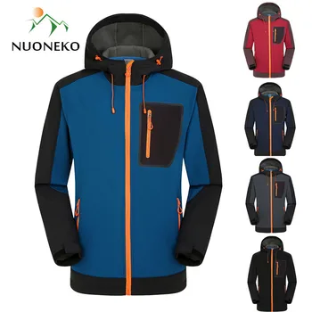 NUONEKO Softshell Yürüyüş Ceketler Erkek Rüzgar Geçirmez Su Geçirmez Açık Spor Kamp Rüzgarlık Kayak Trekking yağmur montları JM09
