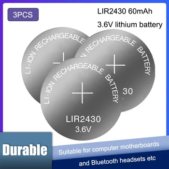 3 ADET LIR2430 3.6 V Şarj Edilebilir lityum Pil yerine CR2430 3.6 V Düğme Piller 100 % Yeni Ve orijinal