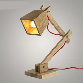 ahşap masa lambası İskandinav katı ahşap masa lambası yaratıcı masa lambası çalışma odası başucu lambası katı