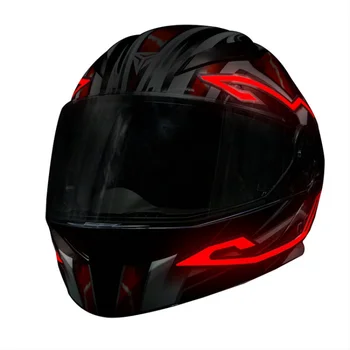 Bir Çift capacete de moto Motosiklet kask lambası Sürme Sinyal EL şerit kiti Bar DIY Kask Led Şerit Reflektör soğuk ışık Fil