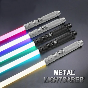 Lightsaber Metal Kolu Led Yanıp Sönen Sopa İsabet Ses Efekti Alüminyum Alaşım Kavrama RGB Renkli Aydınlatma Lazer Kılıç Oyuncaklar Hediyeler