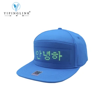 Bluetooth led şapka ile 12 * 48 büyük boy led ekran beyzbol şapkası hip hop golf şapka gece balıkçılık avcılık led ışık sürme şapka