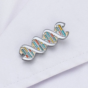 Harong Sevimli DNA Strand Pimleri Hemşire Biyolog Doktor Metal Broş Moda Tıbbi Emaye Kadınlar Takı Yaka Pin Öğrenci Hediyeler için