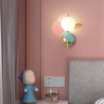 Modern led duvar lambaları ışık Kız Yatak Odası Başucu çocuk Odası Yaratıcı İskandinav G9 Ampul Renkli Çiçek Aydınlatma Armatürleri