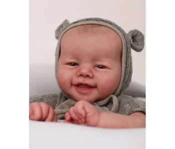 21 inç Yeniden Doğmuş Bebek Kiti Tatlı Bebek Emmy Gülümseme Yüz Bitmemiş Bebek Parçaları Vücut ve gözler Gerçekçi Yumuşak Bebe Bebek Yeniden Doğmuş Kiti