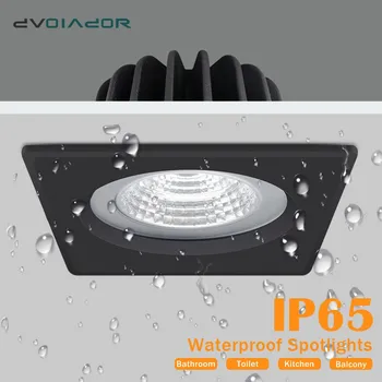 Kare Beyaz / Siyah LED COB Downlight IP65 Gömme Tavan Lambası Su Geçirmez Spot Led 5W 7W Kapalı Banyo Balkon aydınlatma armatürleri