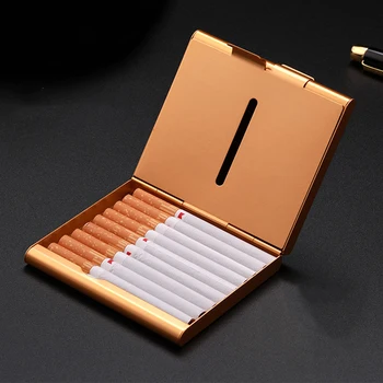 Metal Sigara Durumda Taşınabilir Cep Sigara Saklama Kabı Tütün Tutucu Kutusu Sigara Aksesuarları Hediye için Adam