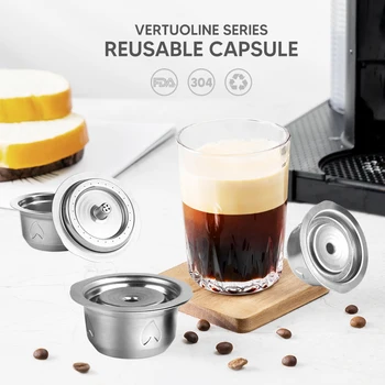 Yeniden kullanılabilir Paslanmaz Çelik Kapsül İle Uyumlu Nespresso Vertuoline Vertuo Doldurulabilir Bakla Çevre Dostu Gıda Sınıfı
