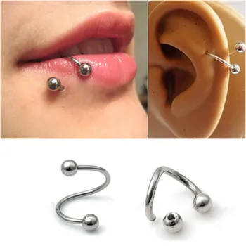 Piercing Helix Spirale Dudak Burun piercing halkası Kıkırdak Piercing Spiral Piercing Kıkırdak Yüzük Kulak Cerrahi Çelik Kadınlar Takı
