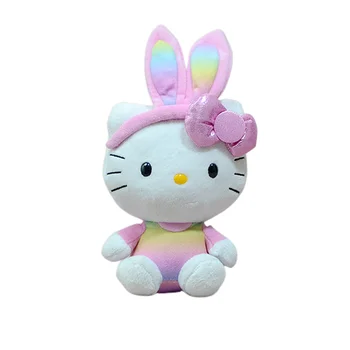 YENİ 14 CM Sanrio Hello Kitty Kawaii peluş oyuncak Pembe Tavşan Kt oturma postürü Peluş Oyuncaklar Sevimli Dolması Bebek Çocuk Yılbaşı Hediyeleri