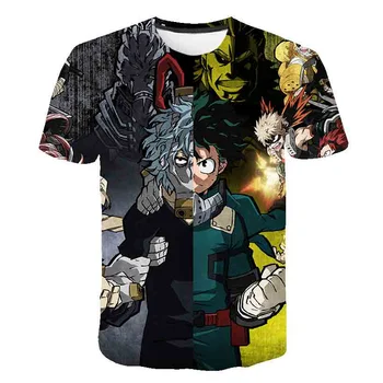 2023 My Hero Academia Anime Büyük Boy T-shirt 3D Baskılı erkek giyim Cosplay Streetwear Moda Rahat T Shirt serin tişört Tops