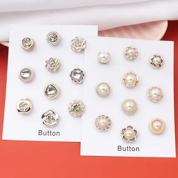 1 Takım Güvenli Başörtüsü Pimleri Metal İnci Mıknatıs Broş Düğmeler Kristal Mıknatıs Şal Gömlek Yaka Pin moda takı Hediyeler kadınlar için