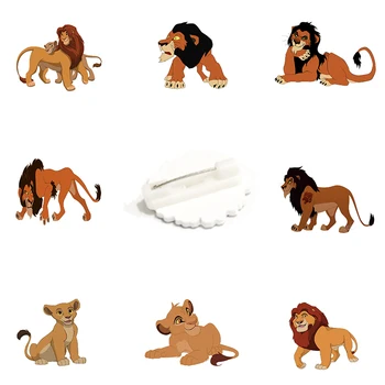 Disney Mufasa Ve Yara İzi Karikatür Animasyon Modelleme Aslan Kral Animasyon Film Broş Akrilik Broş Animasyon Aksesuarları