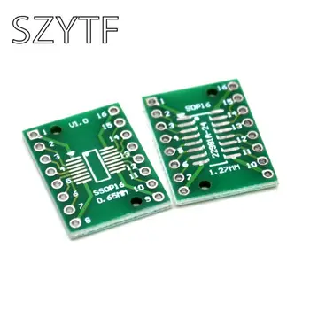 10 adet SOP16 SSOP16 TSSOP16 DIP Pinboard SMD DIP-16 Adaptörü 0.65 mm / 1.27 mm için 2.54 mm DIP Pin Pitch PCB kartı Dönüştürücü Socke