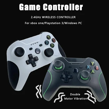 Oyun Aksesuarları 2.4 G Çift motorlu titreşim Kablosuz Oyun Denetleyicisi Xbox One Gamepad Joystick Esports Denetleyici PS3