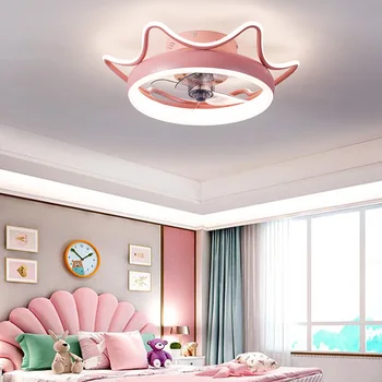 110V220VSimple çocuk odası tavan lambası Modern tavan vantilatörü ışık ile