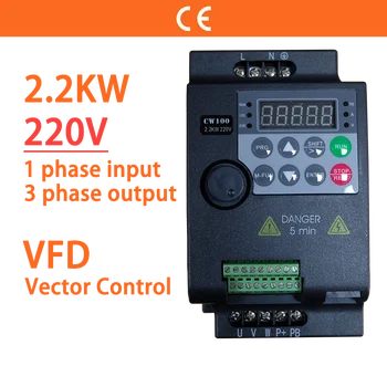 2.2 KW 3HP 220V 1 Faz Giriş 3 Ph Çıkış Ekonomik Mini VFD değişken frekanslı mekanizma Dönüştürücü Motor Hız kontrol invertörü