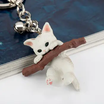 3D kedi anahtarlık sevimli anahtarlık kadınlar için yavru şanslı kedi anahtarlık anahtarlık yaratıcı portachiavi chaveiro llaveros çanta uğuru