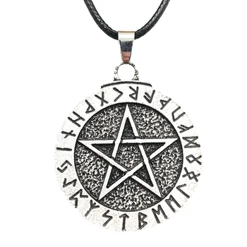 Viking Runes Muska Kolye Wicca Pagan Pentagramı Tılsım Takı Pentagram Kolye