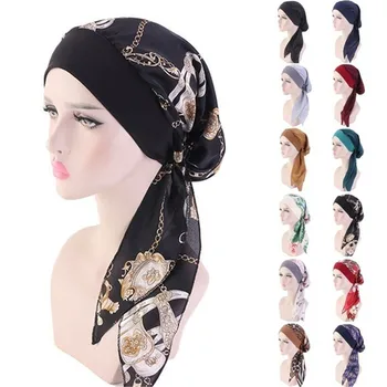 1 ADET Müslüman Şifon Başörtüsü Şal Eşarp Kadınlar Katı Renk Başkanı Sarar Şapkalar Bayanlar Ayarlanabilir Elastik Kap Fular Femme Peçe Şapka