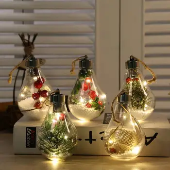 Noel LED ışık topları Süsler Noel Ağacı İçin Yeni Yıl Açık Dekorasyon Şeffaf Festivali Noel Süs