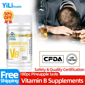 B Vitamini Kompleksi Tabletler Vitaminler B1 B2 B6 B12 Takviyeleri Erkekler Kadınlar için Ananas Tadı Ağız Ülseri Kalmak CFDA Onaylı