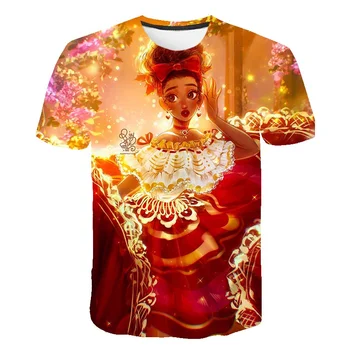 2022 Yeni Stil Encanto Mirabel T Shirt Yaz Moda Kısa Kollu Tees Tops Kızlar Çizgi Film Rahat T-shirt 1-14 Yaşında