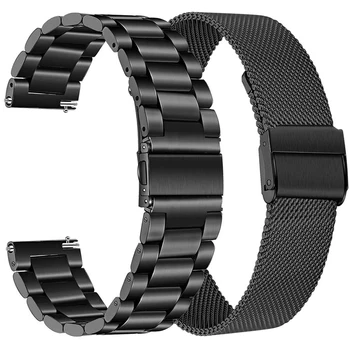 Paslanmaz Çelik Kayış Ticwatch E3 GTH E 2 GTX kordon akıllı saat Metal Bilezik Kemerler TicWatch C2 Artı (Oniks ve Platin)