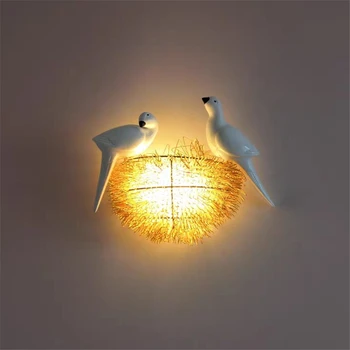Altın Kuş Yuva led duvar Lambası Modern Ev Dekor Yatak Odası Başucu Lambası 3D Kuşlar Duvar Aplik Çocuklar için Oturma Odası duvar ışıkları
