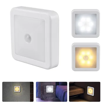 Hareket sensörlü LED Gece Lambası Akıllı Gece lamba pili İşletilen WC Başucu Lambası Odası Koridor Yolu Tuvalet Ev Aydınlatma