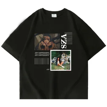 SZA Hit Farklı ve Ctrl Grafik baskılı tişört Erkek Kadın Yaz Moda %100 % Pamuk Kısa Kollu T Gömlek Hip Hop Sevimli Tees