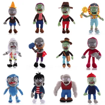 12 adet / grup 30 cm Bitkiler vs Zombies Dolması peluş oyuncaklar PVZ Gargantuar Şapka Zombi Peluş Yumuşak Oyuncak Bebek Çocuklar için Çocuk Oyuncakları Hediyeler